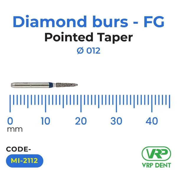 Microdont Diamond burs - FG Pointed Taper 1 pc.  012