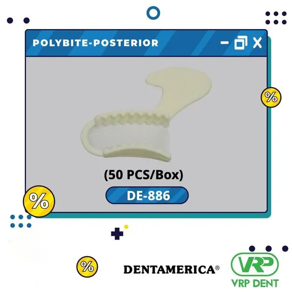 Dentamerica POLYBITE Disposable Impression Bite Registration Trays Posterior 1 กล่อง บรรจุ 50 ชิ้น
