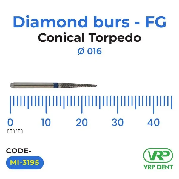 Microdont Diamond burs - FG Conical Torpedo 016 1 pc. 