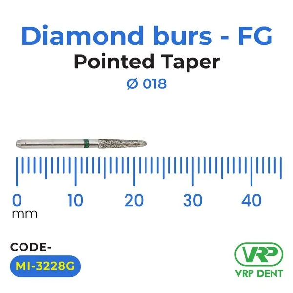 Microdont Diamond burs - FG Pointed Taper 1 pc. 018