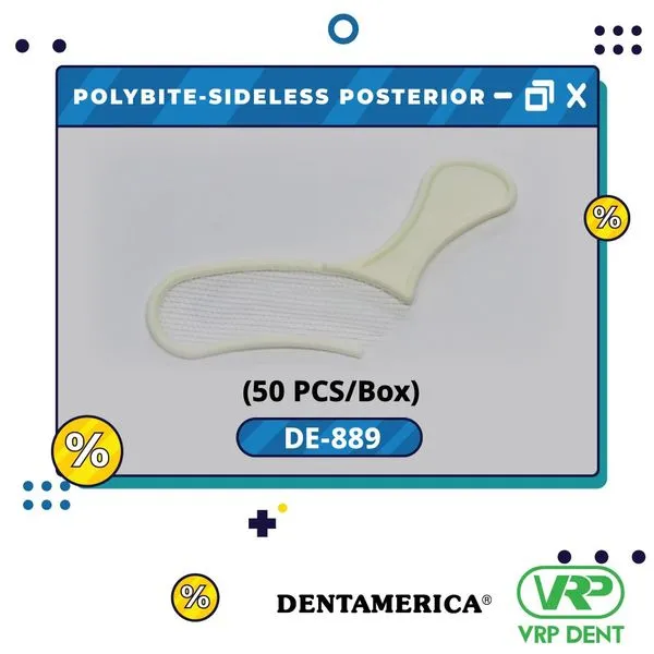 Dentamerica POLYBITE Disposable Impression Bite Registration Trays Sideless posterior 1 กล่อง บรรจุ 50 ชิ้น