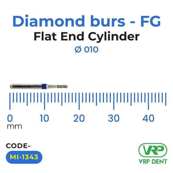 Microdont Diamond burs - FG Flat End Cylinder 1 pc. 010
