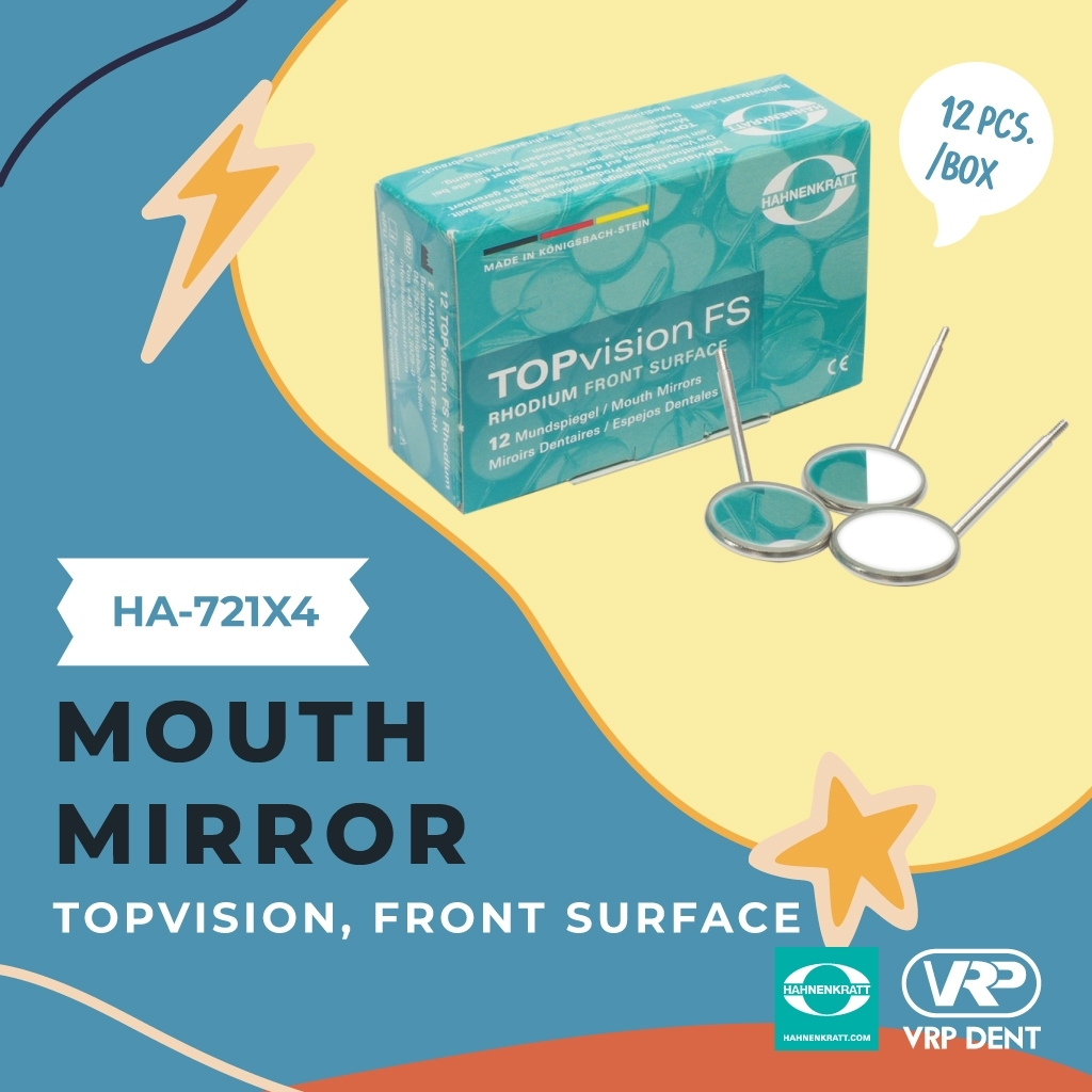 Mouth mirror front surface กระจกส่องปาก 1 กล่อง 12 ชิ้น 