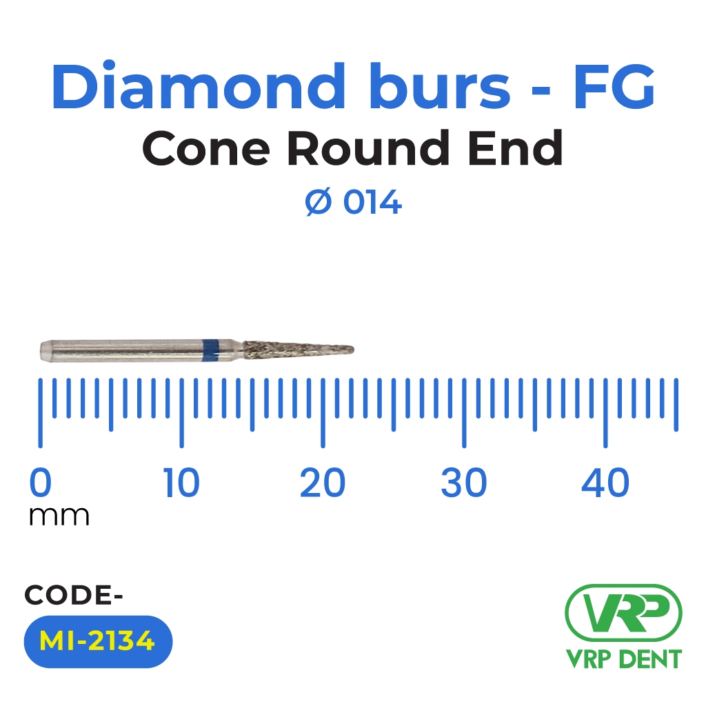Microdont Diamond burs - FG Cone Round End 1 pc. 014