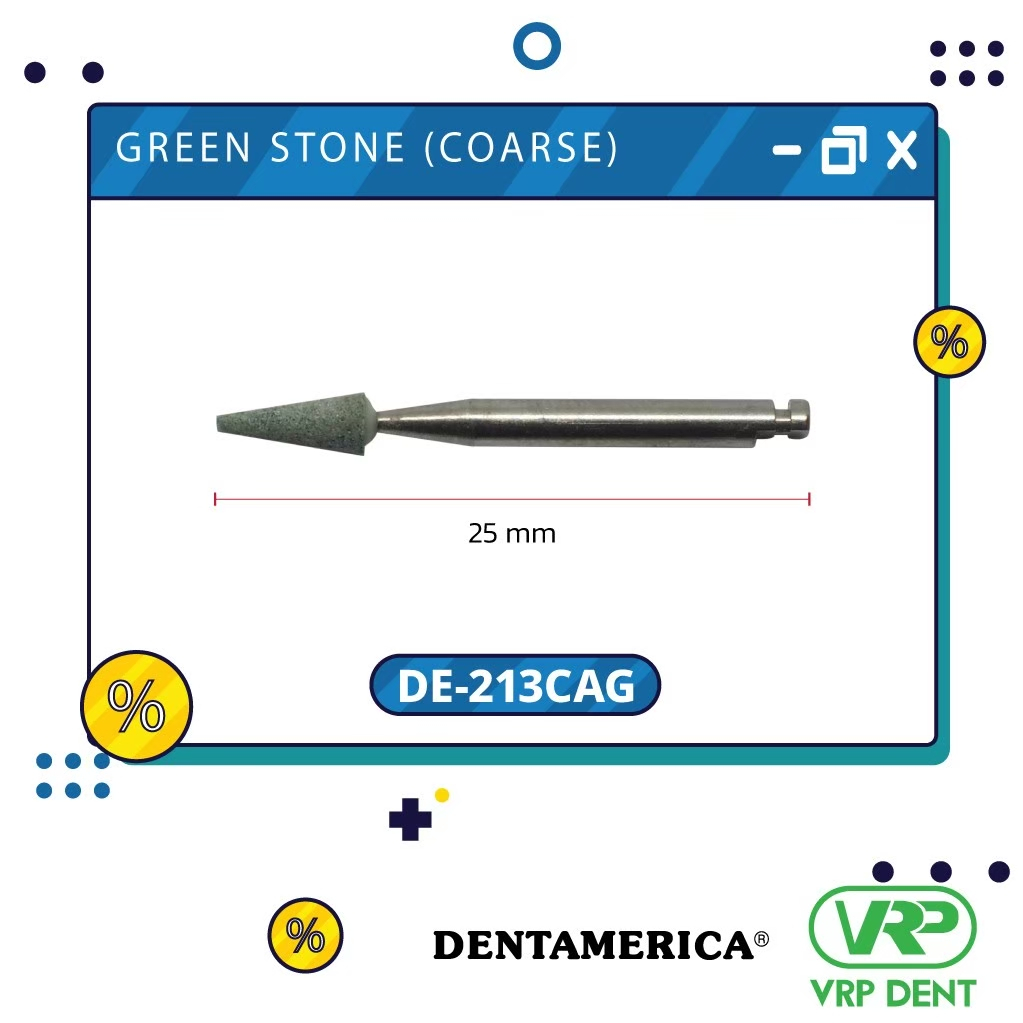 Dentamerica Green stone (coarse) finishing burs Cone กรอช้า 12pcs