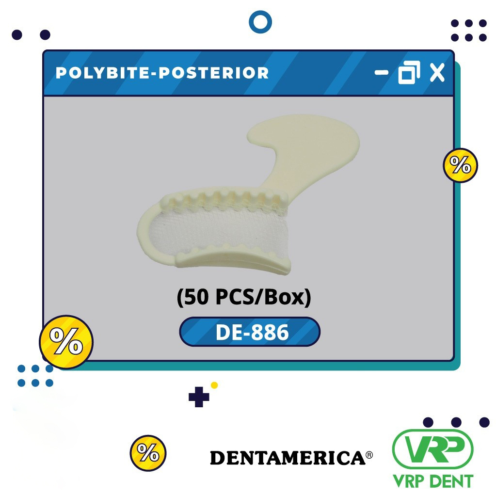 Dentamerica POLYBITE Disposable Impression Bite Registration Trays Posterior 1 กล่อง บรรจุ 50 ชิ้น
