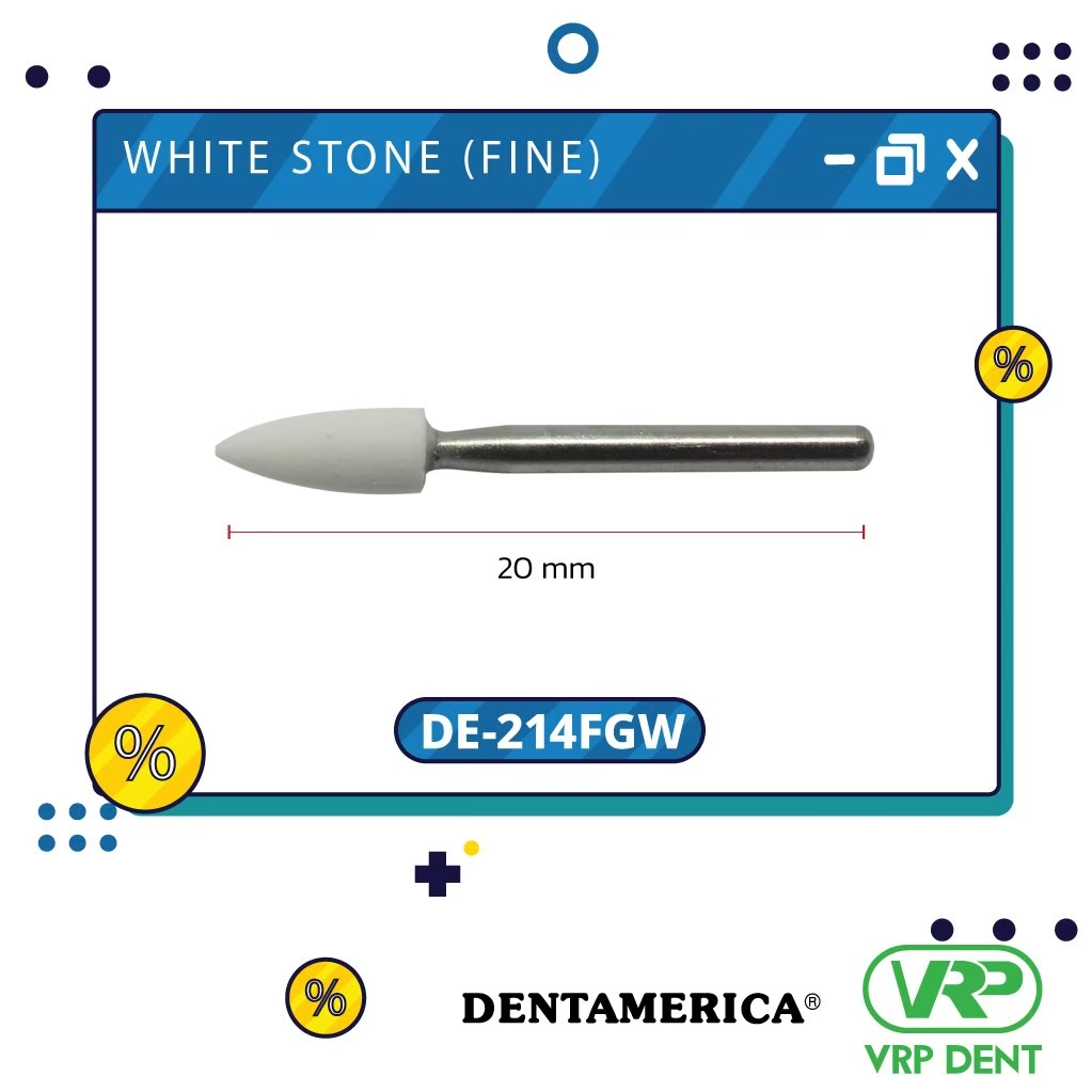 Dentamerica White stone (fine) finishing burs Flame กรอเร็ว 12pcs