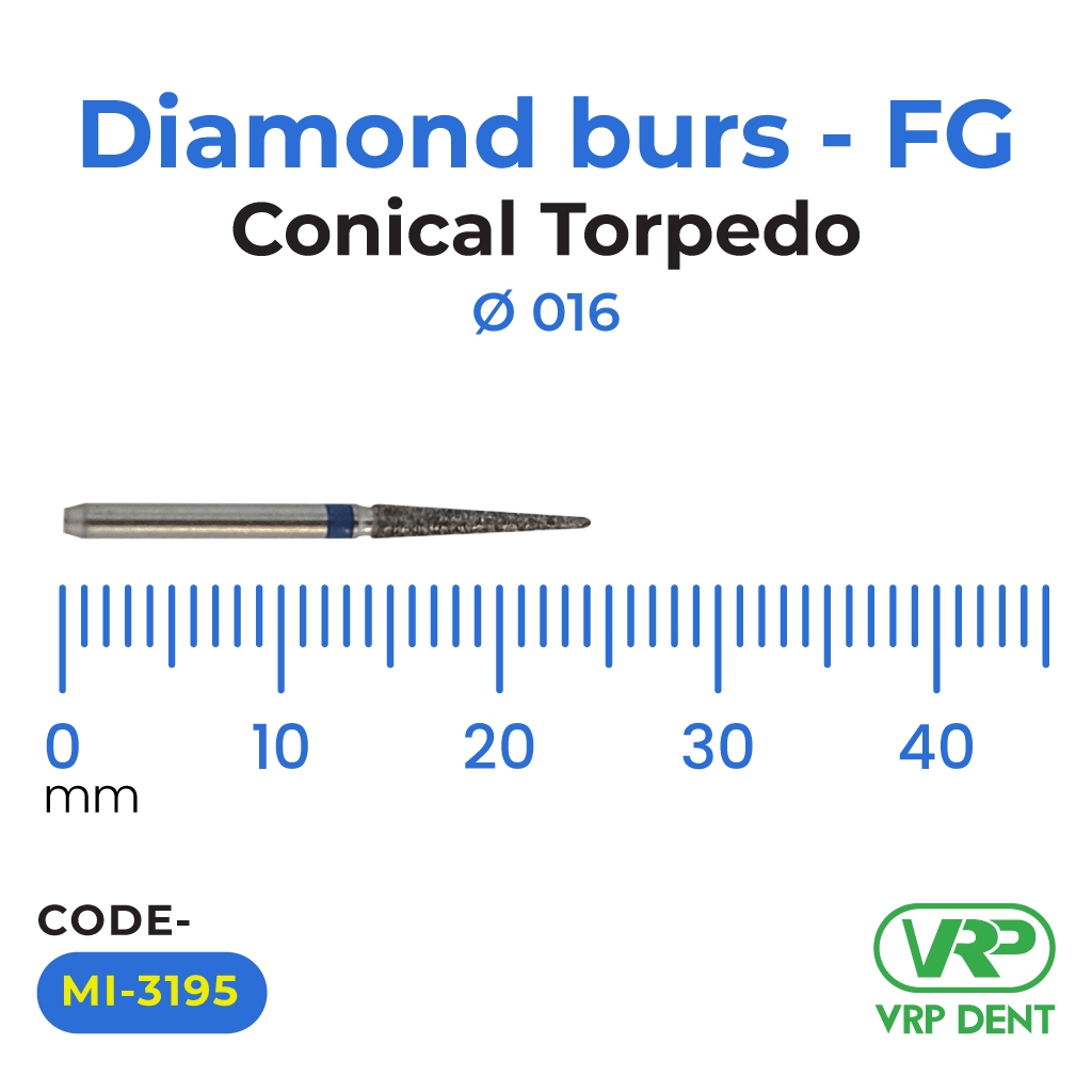 Microdont Diamond burs - FG Conical Torpedo 016 1 pc. 