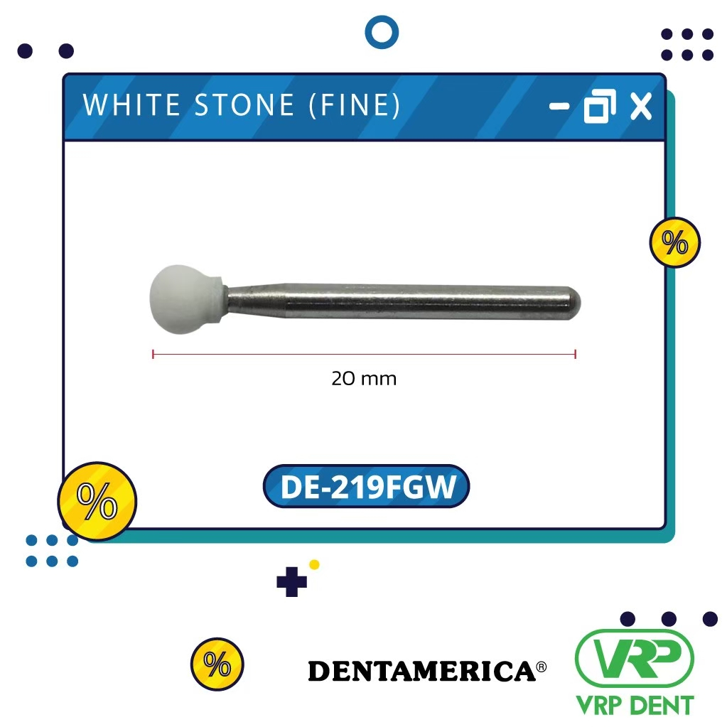 Dentamerica White stone (fine) finishing burs Round กรอเร็ว 12pcs