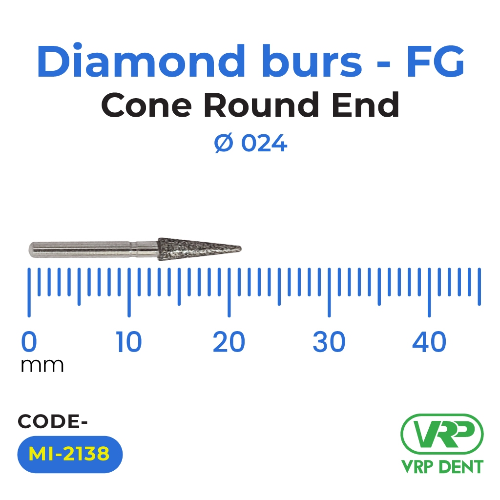 Microdont Diamond burs - FG Cone Round End 1 pc. 024