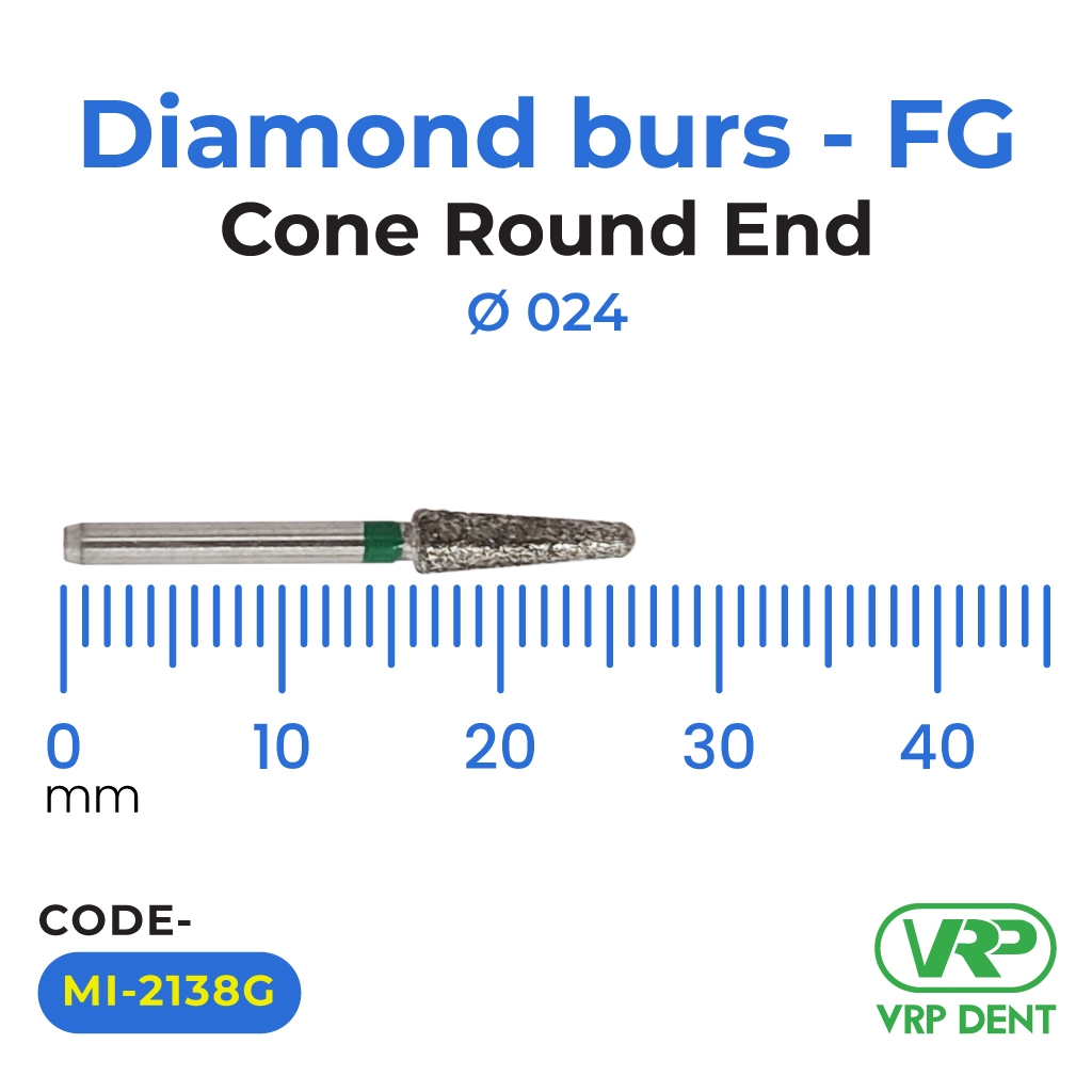 Microdont Diamond burs - FG Cone Round End 1 pc. 024