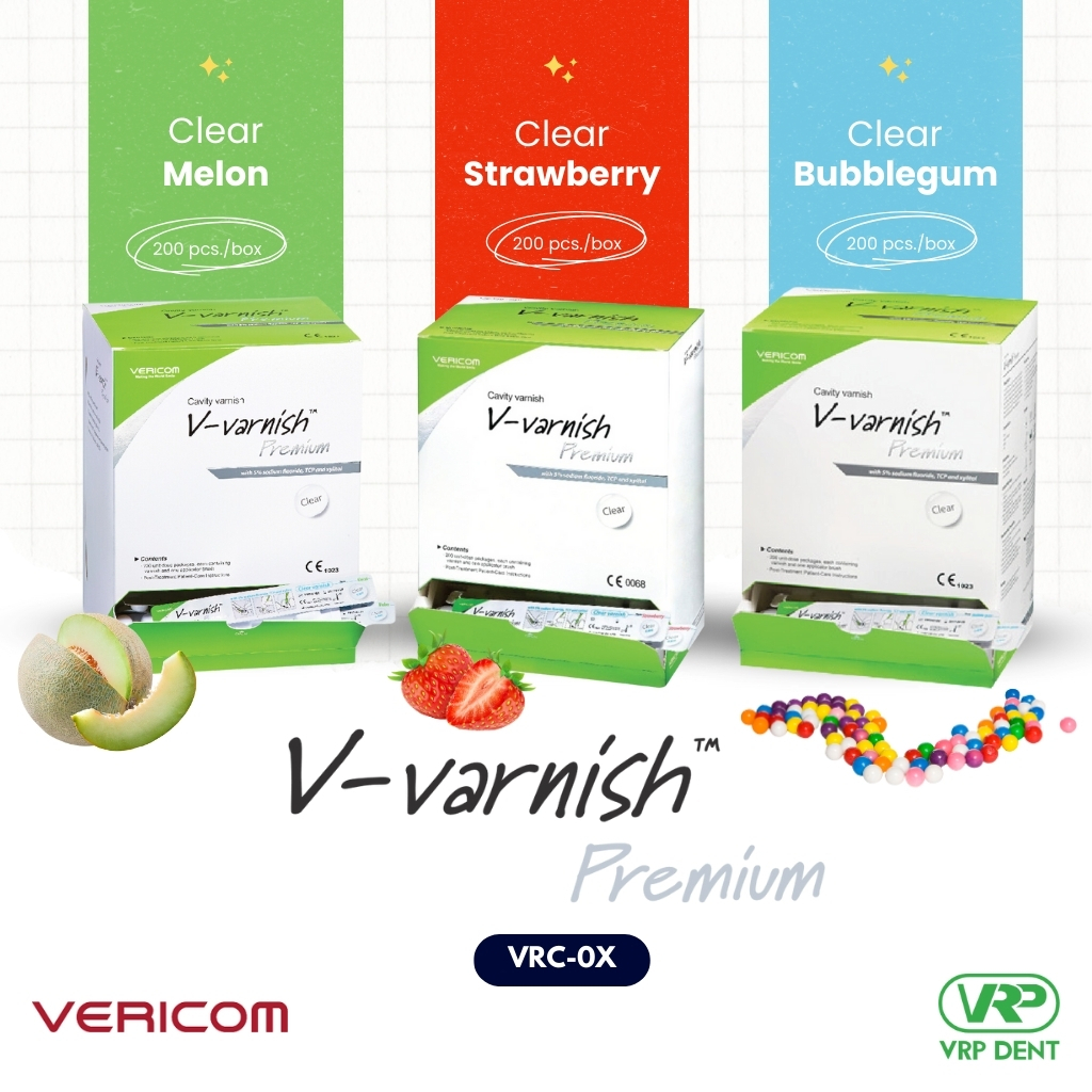 V-varnish premium VRC-0X ฟลูออไรด์วานิช 1 กล่อง 200 ชิ้น