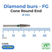 Microdont Diamond burs - FG Cone Round End 1 pc. 024